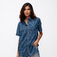 Ajrakh Dark Blue Printed Cotton Shirt