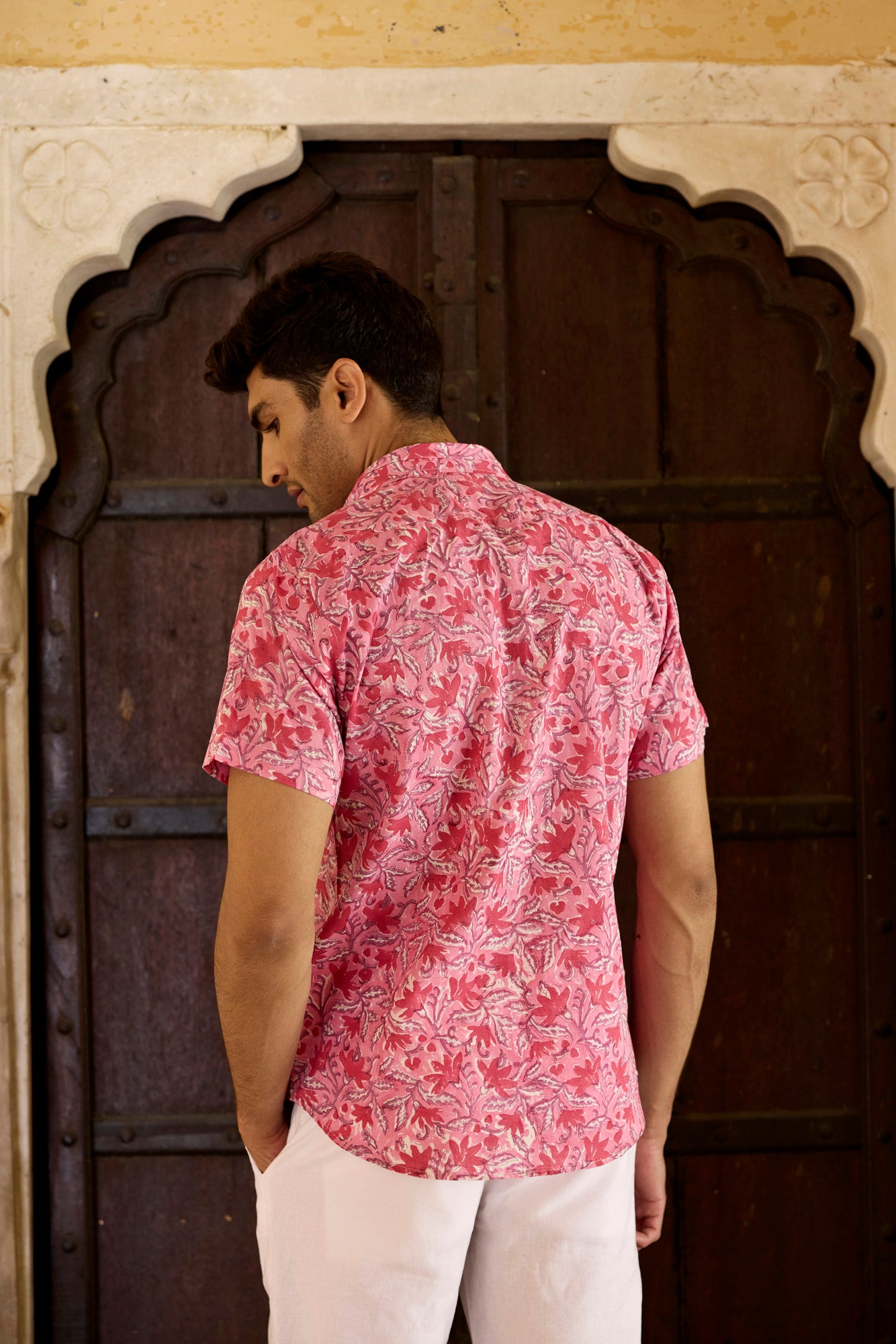 Jaipur Pink Cotton Men Shirt