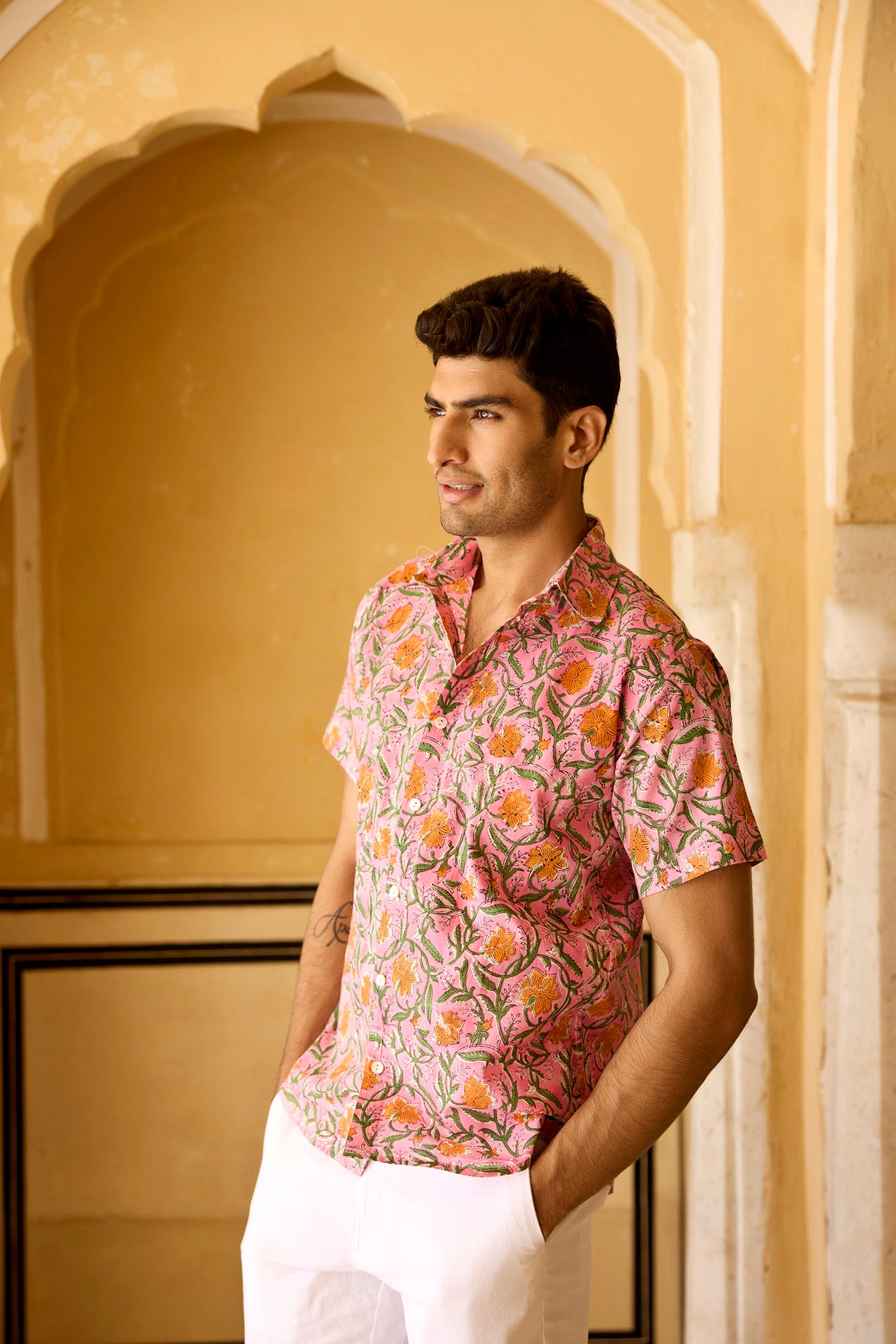 Floral Jaal Cotton Men Shirt