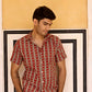 Rust Lotus Cotton Men Shirt