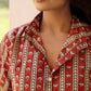 Rust Lotus Cotton Women Shirt