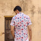 Blue & Red Floral Print Men Shirt