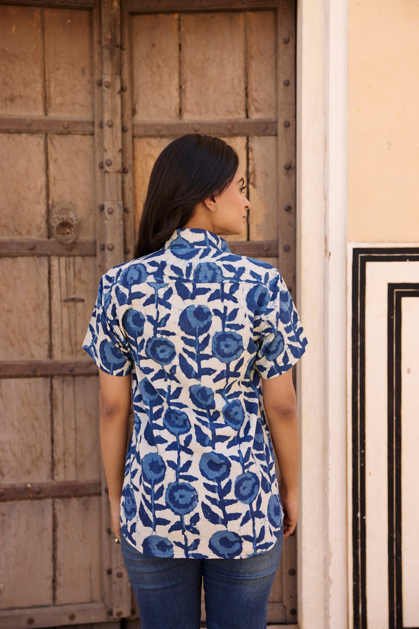 Indigo Flower Women Shirt