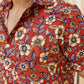 Rust Floral Print Men Shirt