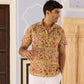 Yellow Print Cotton Men Shirt