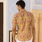 Yellow Print Cotton Men Shirt