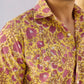 Yellow Print Cotton Men Shirt