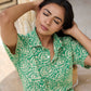 Green Paisley Cotton Women Shirt