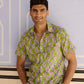 Green Floral Buta Men Shirt