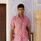 Pink Buta Cotton Men Shirt