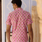 Pink Buta Cotton Men Shirt