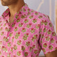 Pink Buta Cotton Men Shirt