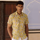 Yellow Floral Jaal Men Shirt