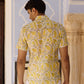 Yellow Floral Jaal Men Shirt