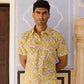 Yellow Floral Jaal Men Shirt