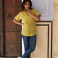 Mustard Boota Print Women Shirt