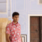 Floral Print Red Men Shirt