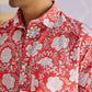 Floral Print Red Men Shirt