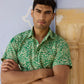 Green Paisley Cotton Men Shirt