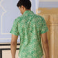 Green Paisley Cotton Men Shirt