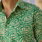 Green Paisley Cotton Men Shirt