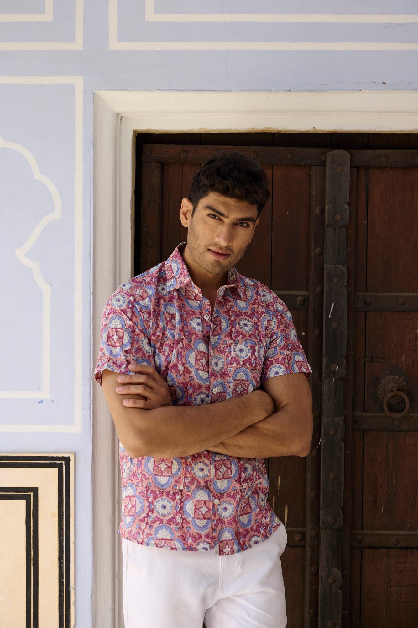 Pink Kaleidoscope Floral Men Shirt