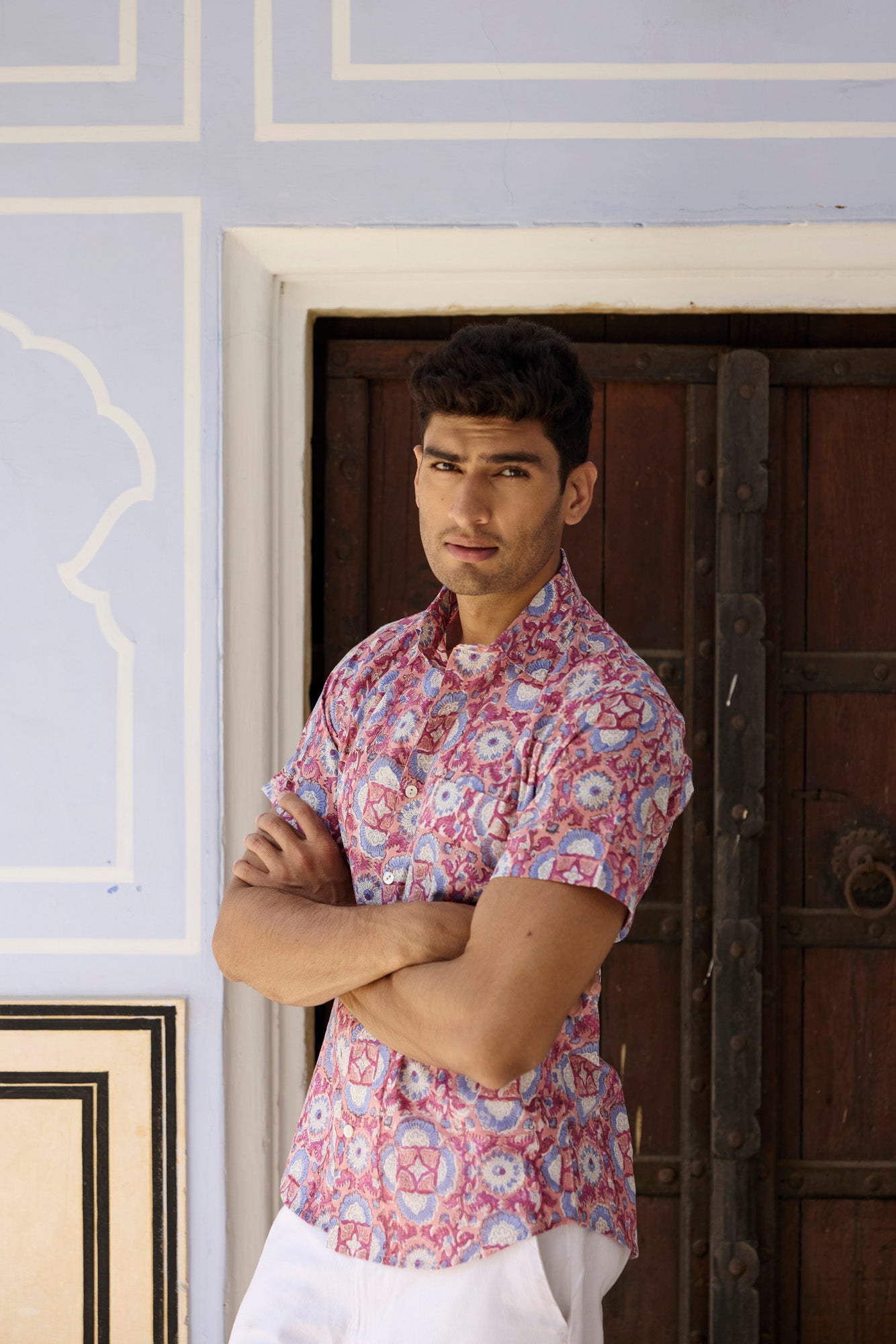 Pink Kaleidoscope Floral Men Shirt