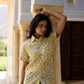 Yellow Floral Jaal Women Shirt