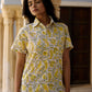 Yellow Floral Jaal Women Shirt