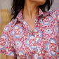 Pink Kaleidoscope Floral Women Shirt