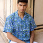 Blue Resort Cotton Men Shirt