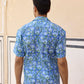 Blue Resort Cotton Men Shirt