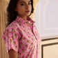 Pink Buta Cotton Women Shirt