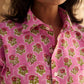 Pink Buta Cotton Women Shirt