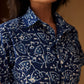 Indigo Cotton Women Shirt