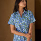 Blue Resort Cotton Women Shirt