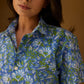 Blue Resort Cotton Women Shirt